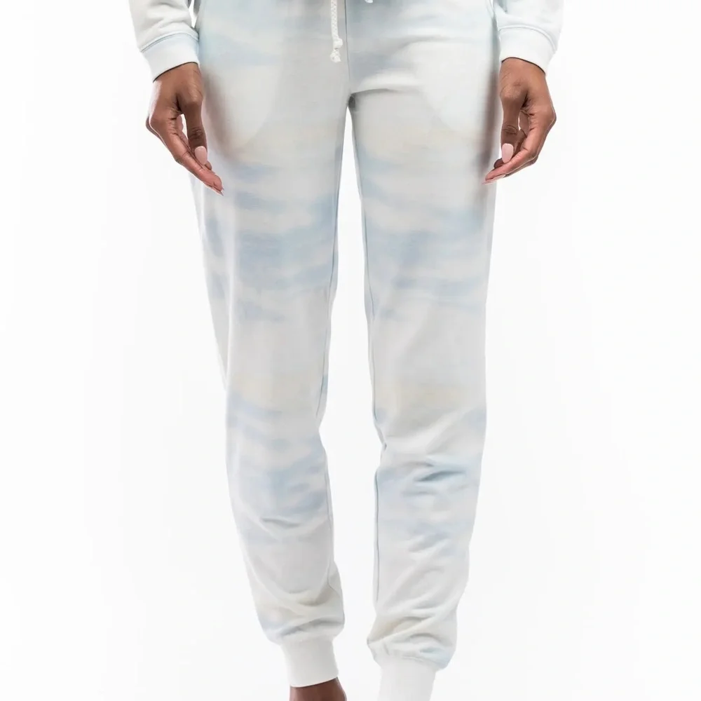 Rachel Parcell Lounge Set Fleece Joggers Crewneck Sweatshirt Blue Cloud - Picture 2 of 10